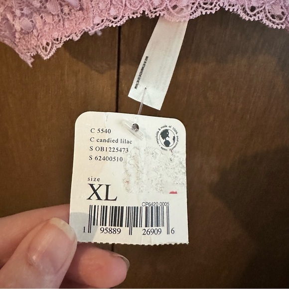 Free People Maya Lace Multiway Bralette Candied Lilac Light Pink Purple XL NWT - Picture 10 of 13